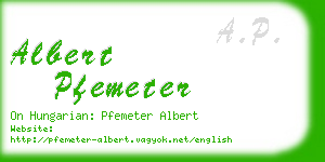 albert pfemeter business card